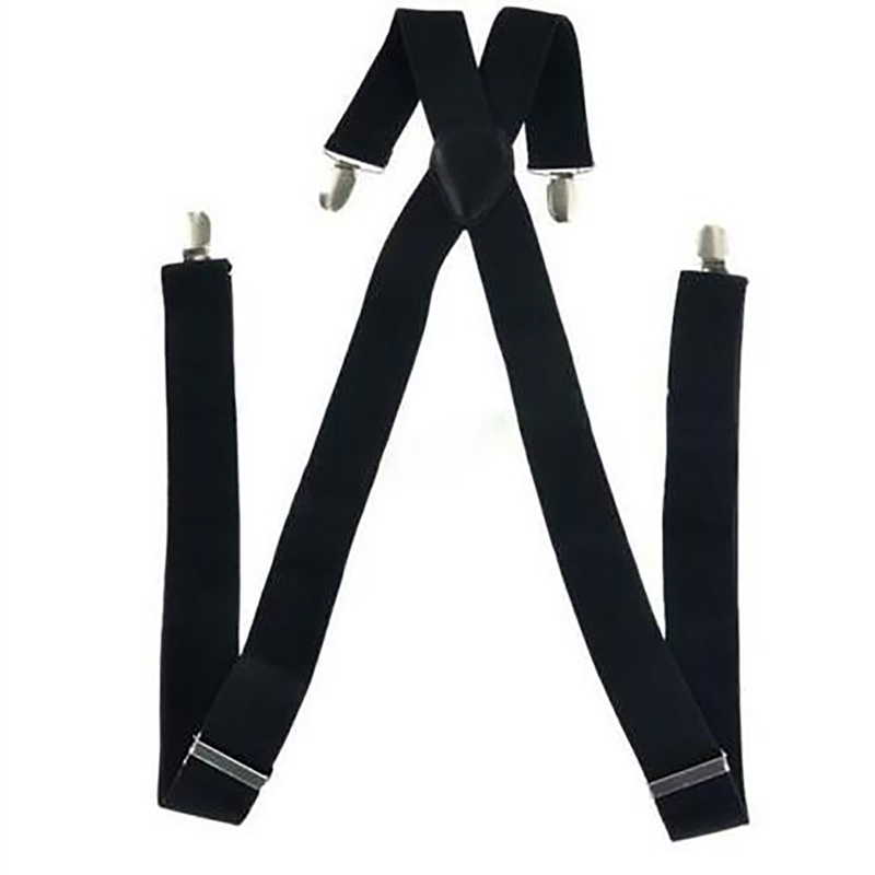 Heavy Duty Men's Suspenders – Adjustable Elastic X-Back Braces with Strong Clips