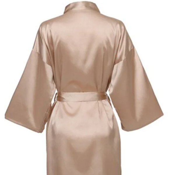 Team Bride Wedding Party Robe, Black Letters Kimono Satin Pajamas, Bridesmaid Bathrobe