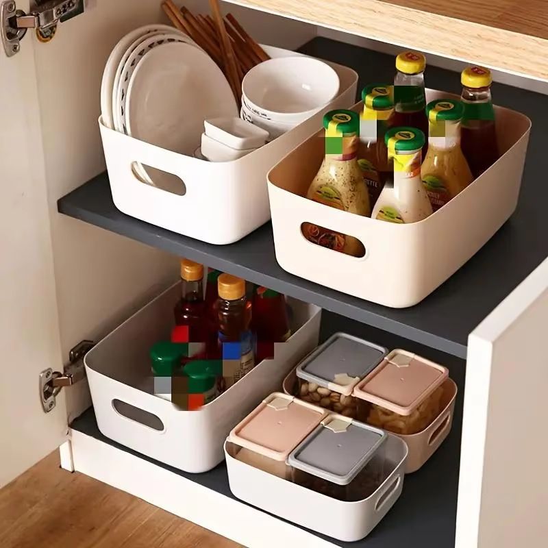 10-Piece Large Capacity Plastic Storage Box Set with Lids – Stackable Household Organizer for Toys, Snacks & Sundries