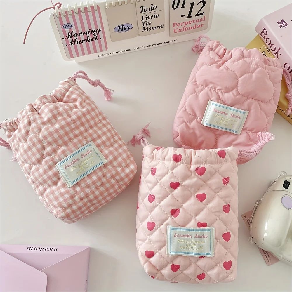 Cute Drawstring Makeup & Travel Bag