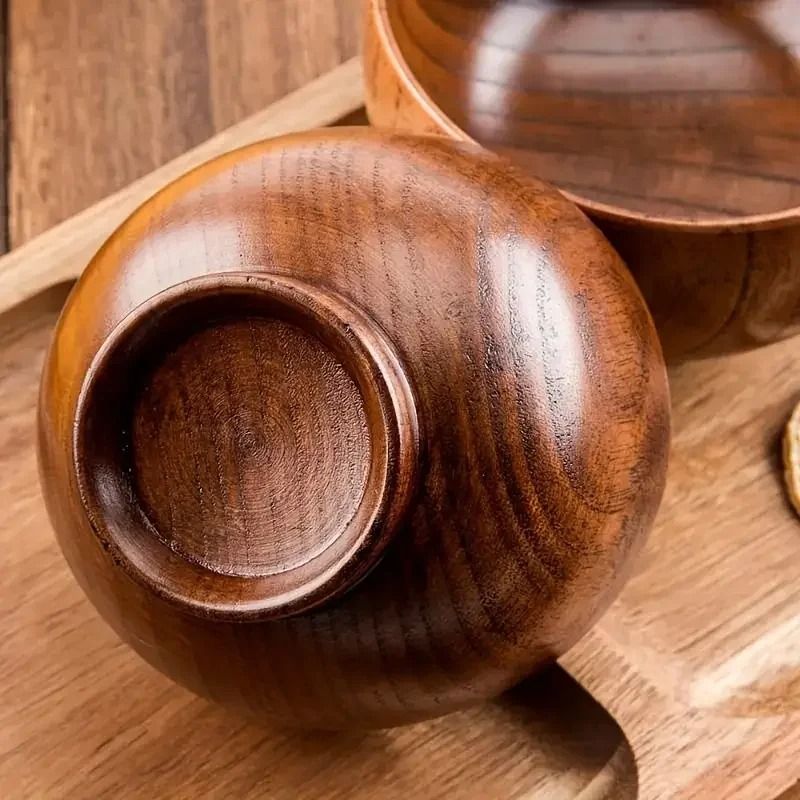 Industrial-Standard Natural Japanese Wooden Food Bowl