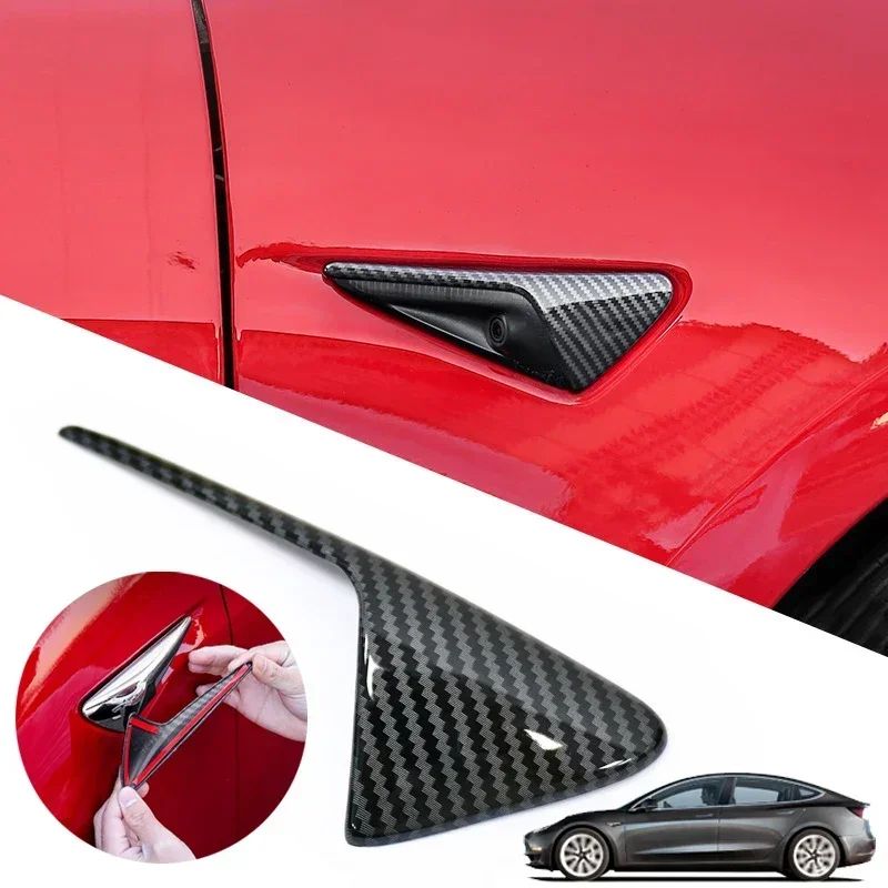 Tesla Carbon Fiber Side Camera Protective Cover – Premium Turn Signal Cover for Model 3/Y/X/S (2017–2023)
