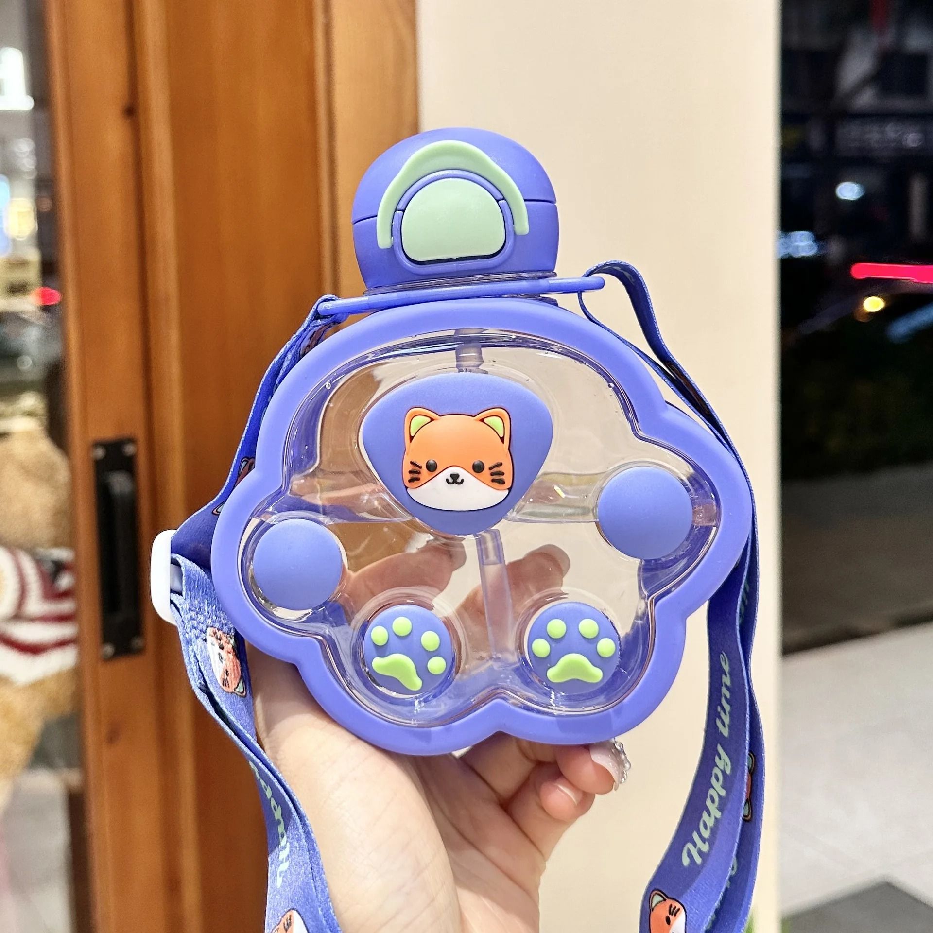 Cartoon Kids Straw Cup Portable Children Water Bottle with Fun Design