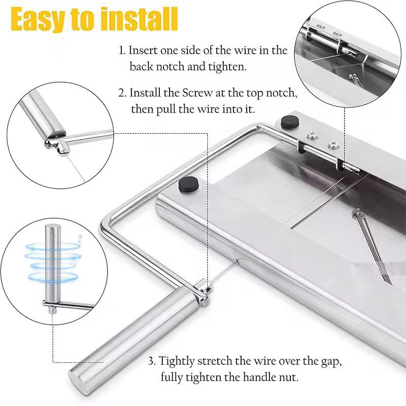 Ultra-Slice Adjustable Wire Cheese Cutter & Block Board