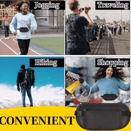 Invisible Running Waist Bag Hidden Travel Money Belt and Security Wallet