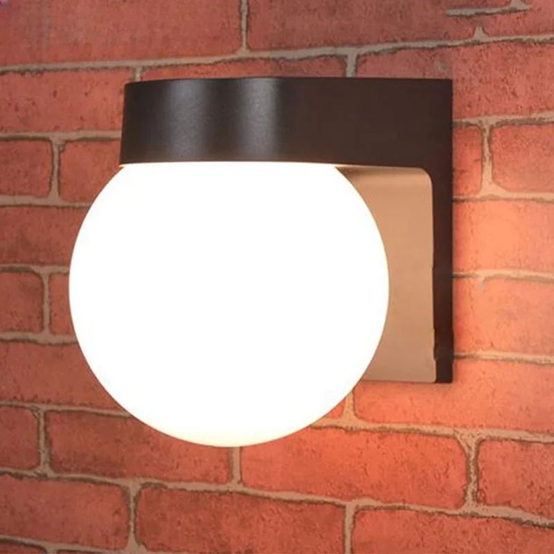 Modern Loft Outdoor Porch Light with E27 Base – Black Decorative Wall Lamp for Patio & Entryway