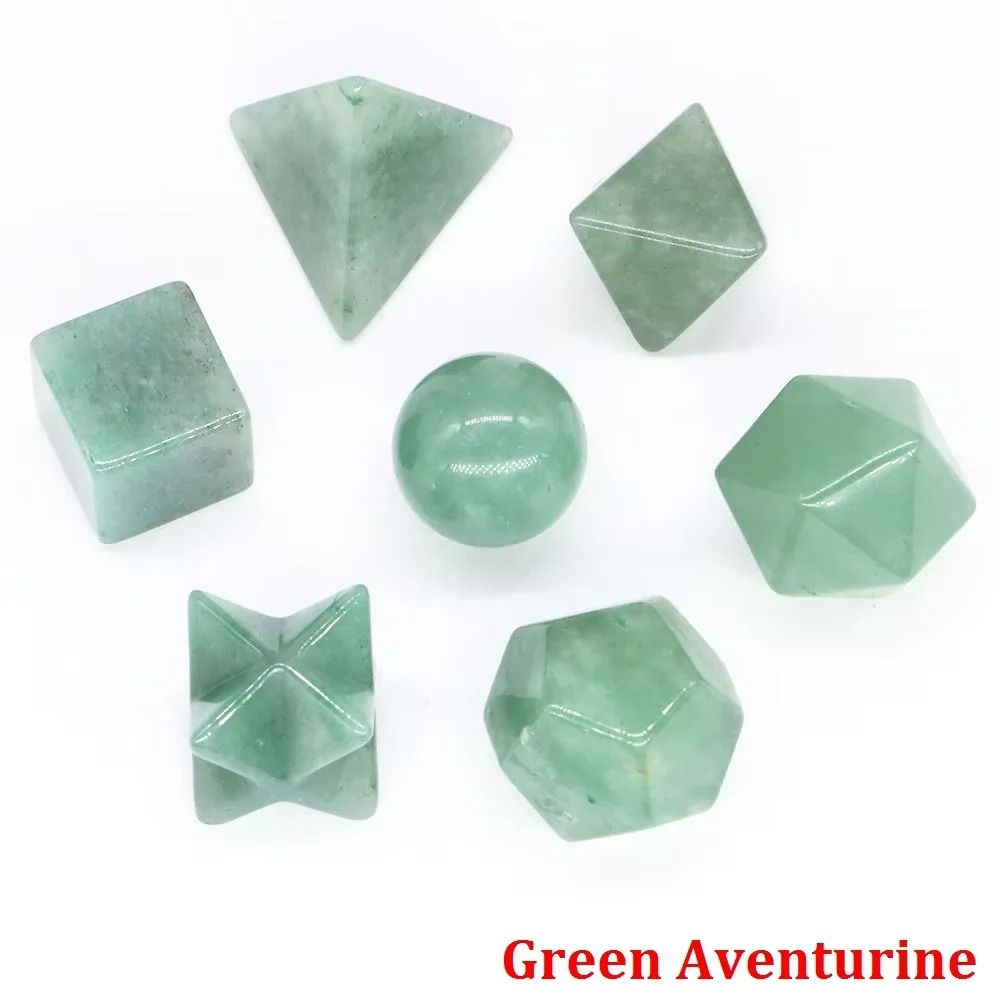 Platonic Solid Crystal Set Sacred Geometry Chakra Healing Reiki Stones