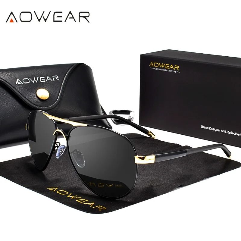 Mens Polarized Aviation Sunglasses Driving HD Pilot Sun Glasses