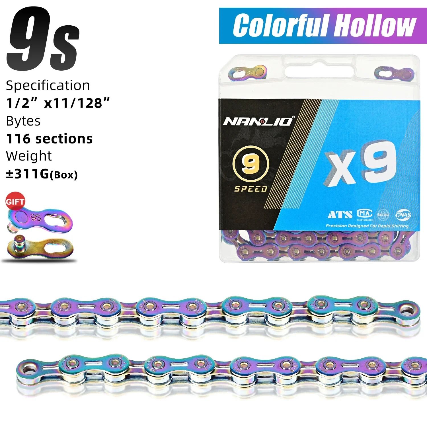 Nanlio Bike Chain X8 X9 X10 X11 X12 Variable Speed 116L 126L