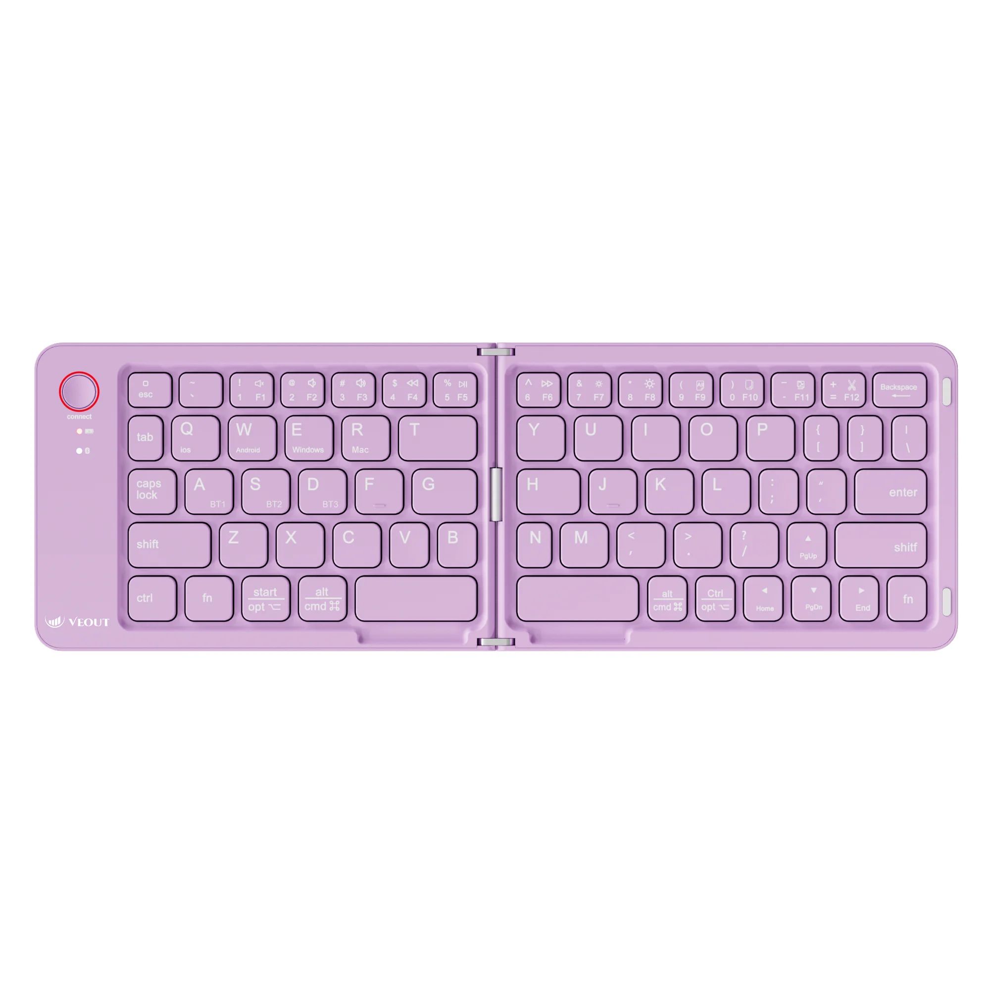VEOUT E4 Portable Foldable Bluetooth Keyboard for Phone Tablet and Laptop