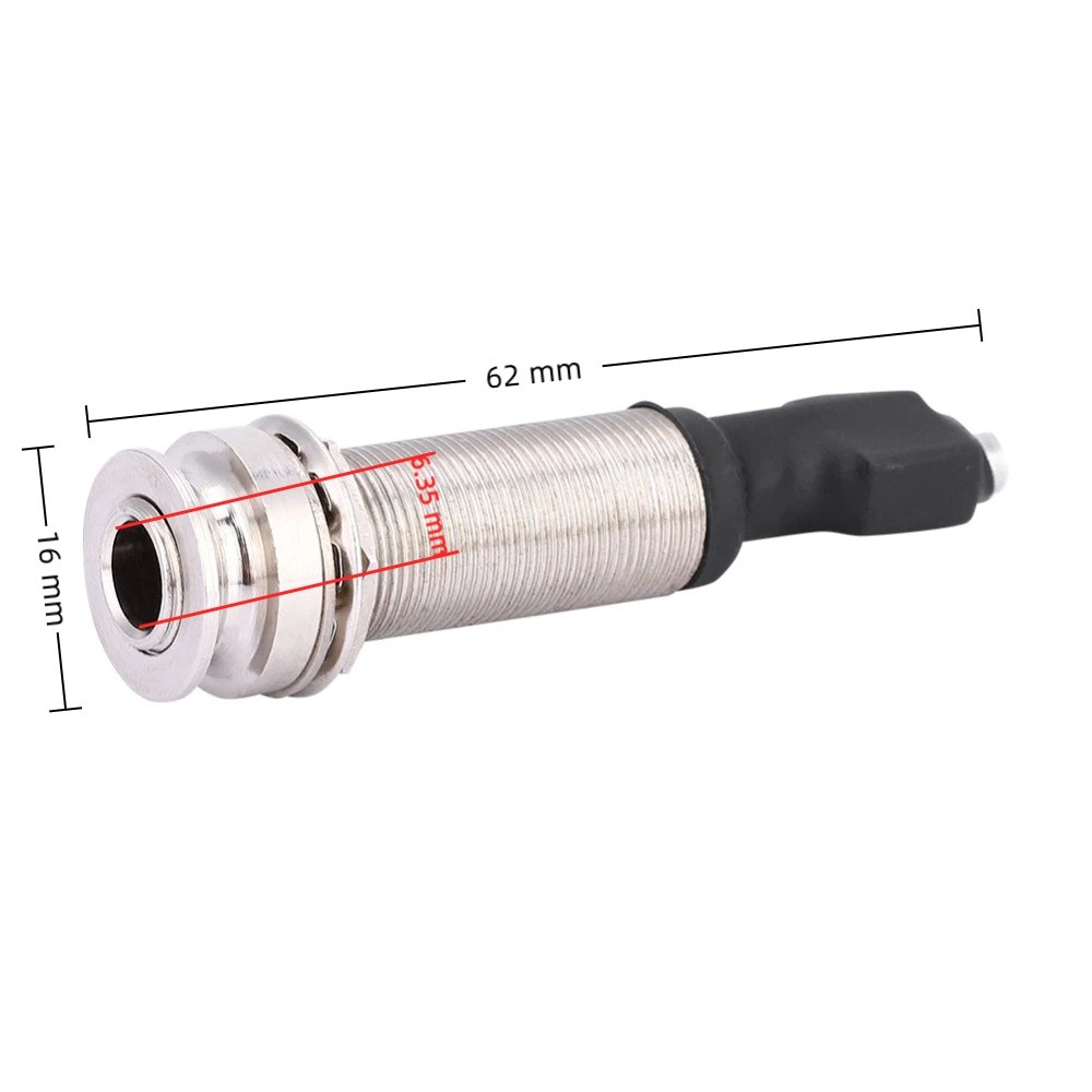 Acoustic Guitar Endpin Jack, Piezo Pickup Jack with Built-in Rod