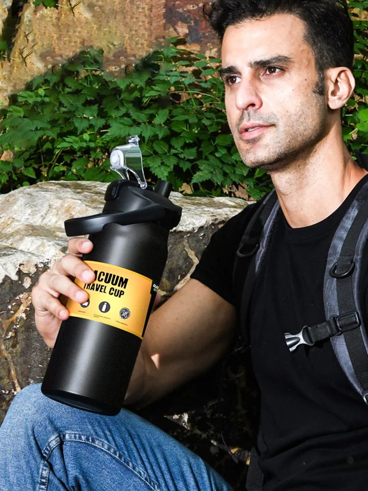 304 Stainless Steel Vacuum Insulated Tumbler with Straw Large Capacity Thermos Bottle