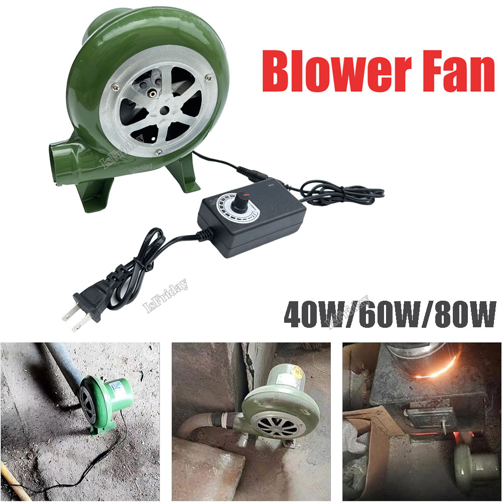 BBQ Fan, Electric Blower, Mini Blacksmith Forges Blower with Speed Adapter, Adjustable Air Speed