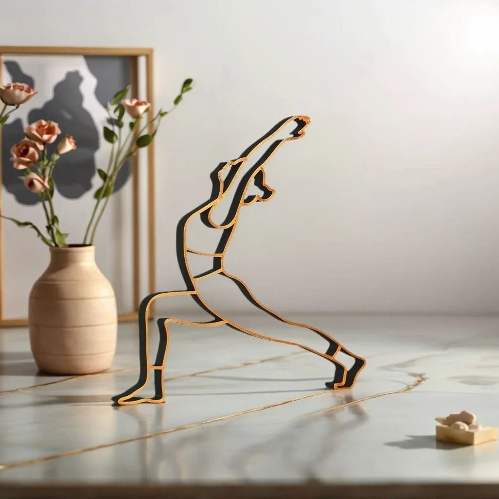 Minimalist Yoga Sculpture – Artistic Zen-Style Figure Ornament – Modern Desktop Decor for Living Room and Study