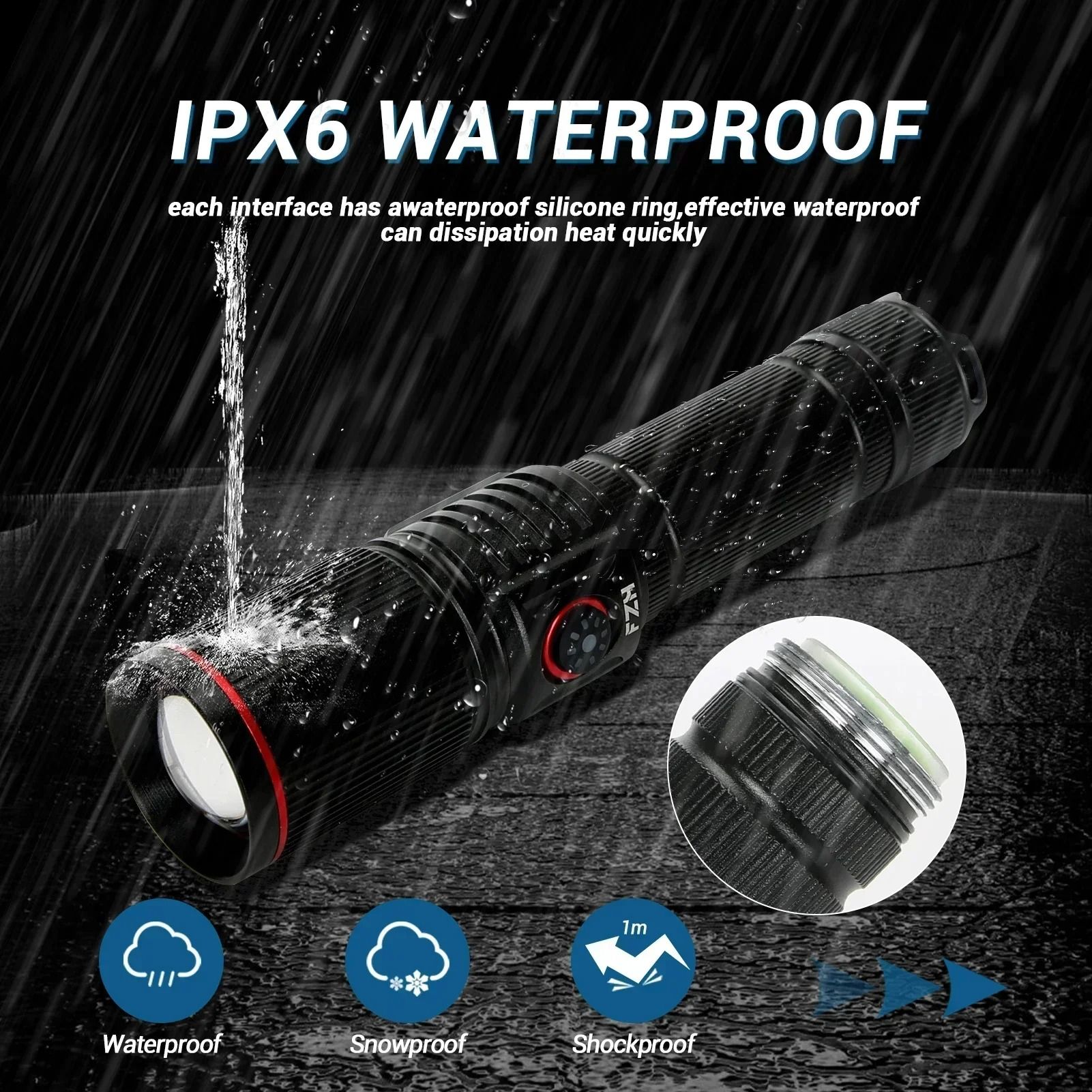 High Bright Rechargeable LED Flashlight