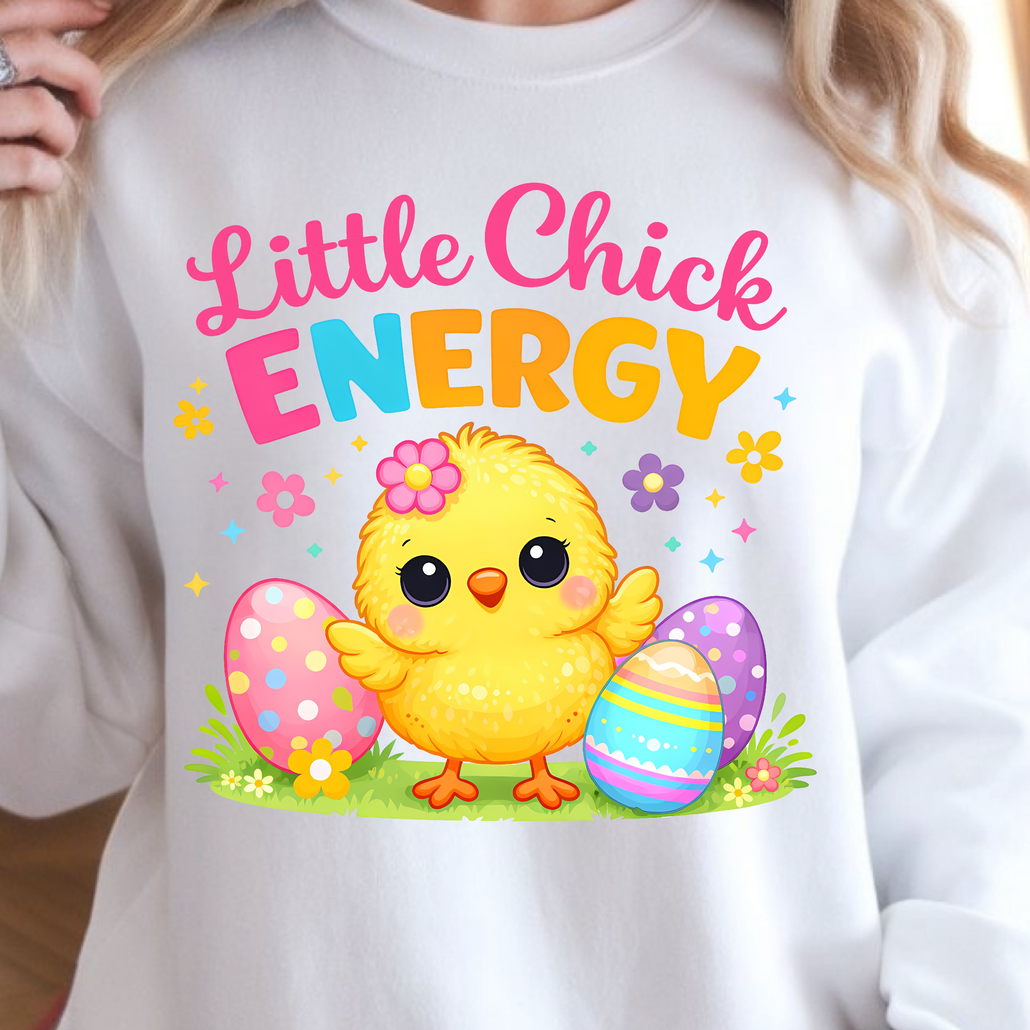 Little Chick Energy Shirt – Cute Chick & Easter Eggs Design Tee
