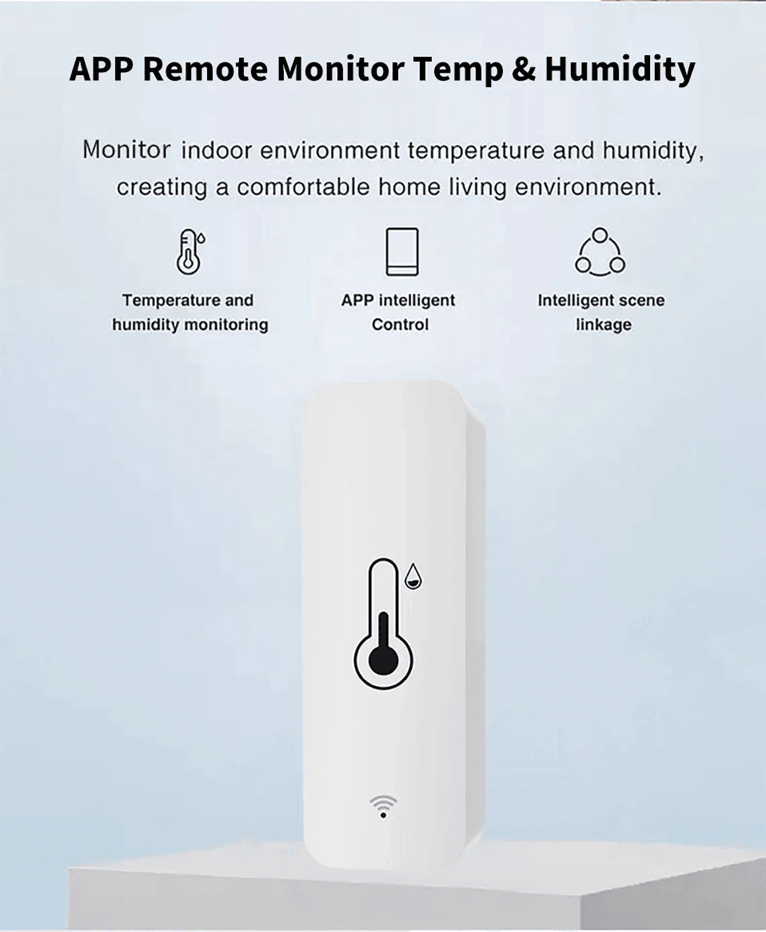Tuya Smart WiFi Temperature and Humidity Sensor – Indoor Hygrometer Monitor with Alexa and Google Home Integration
