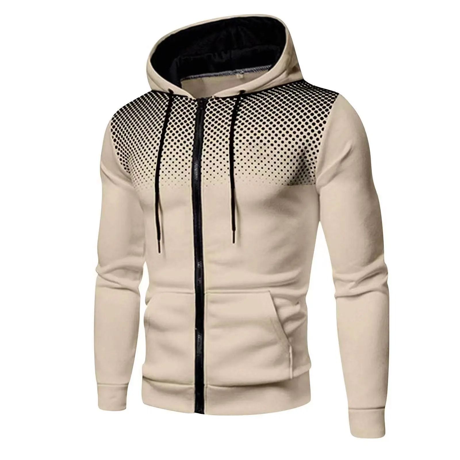 Mens Zip Up Fleece Bomber Jacket Hooded Casual Coat