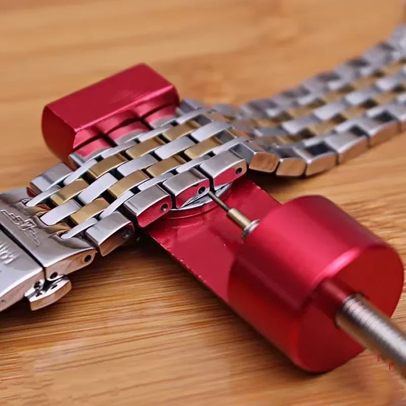 Adjustable watch band link remover Tool, All-Metal watch strap adjustment tool with Spare Pins
