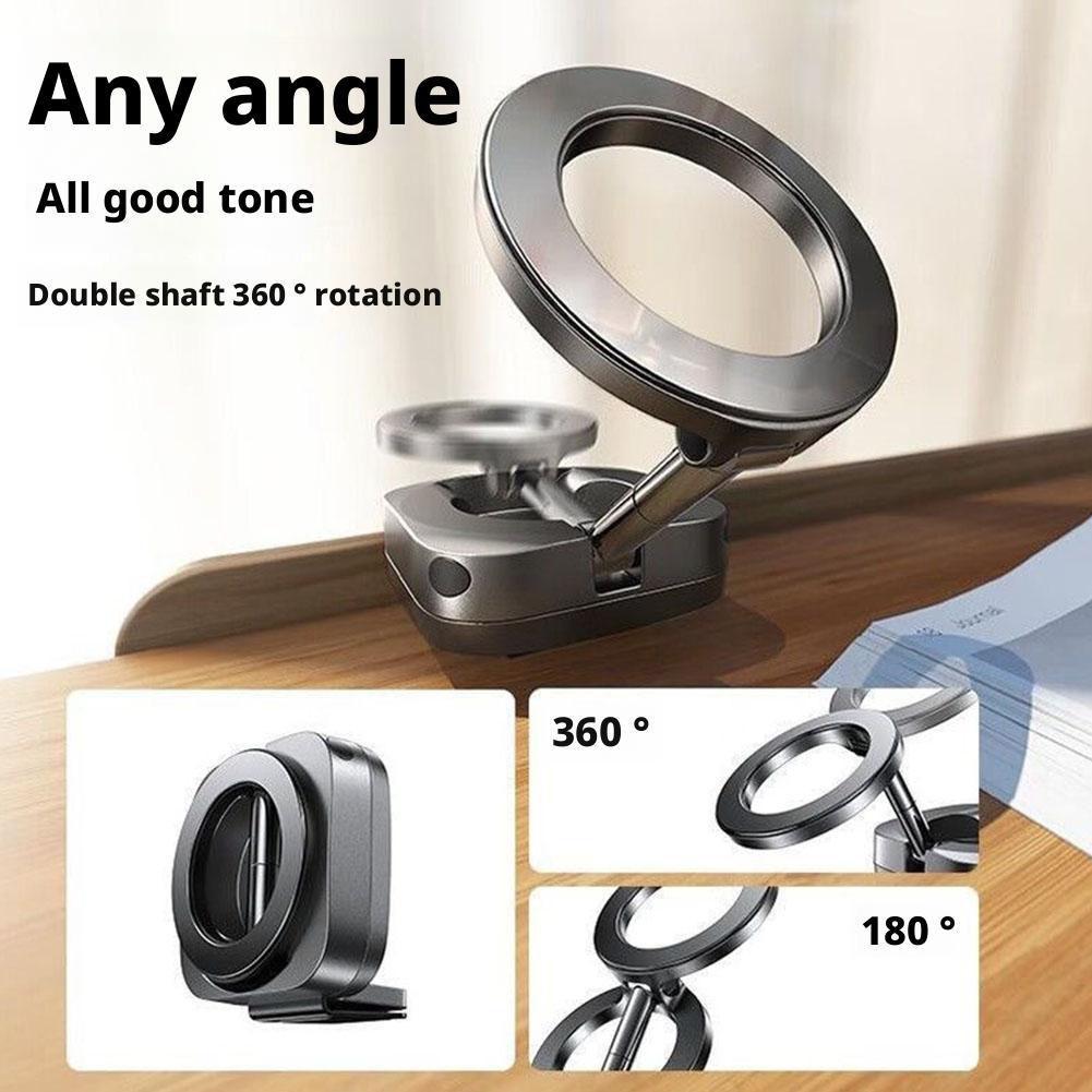 360 Rotatable Magnetic Phone Stand, Foldable Vacuum Suction Holder, Universal Travel Dashboard Desk Mount
