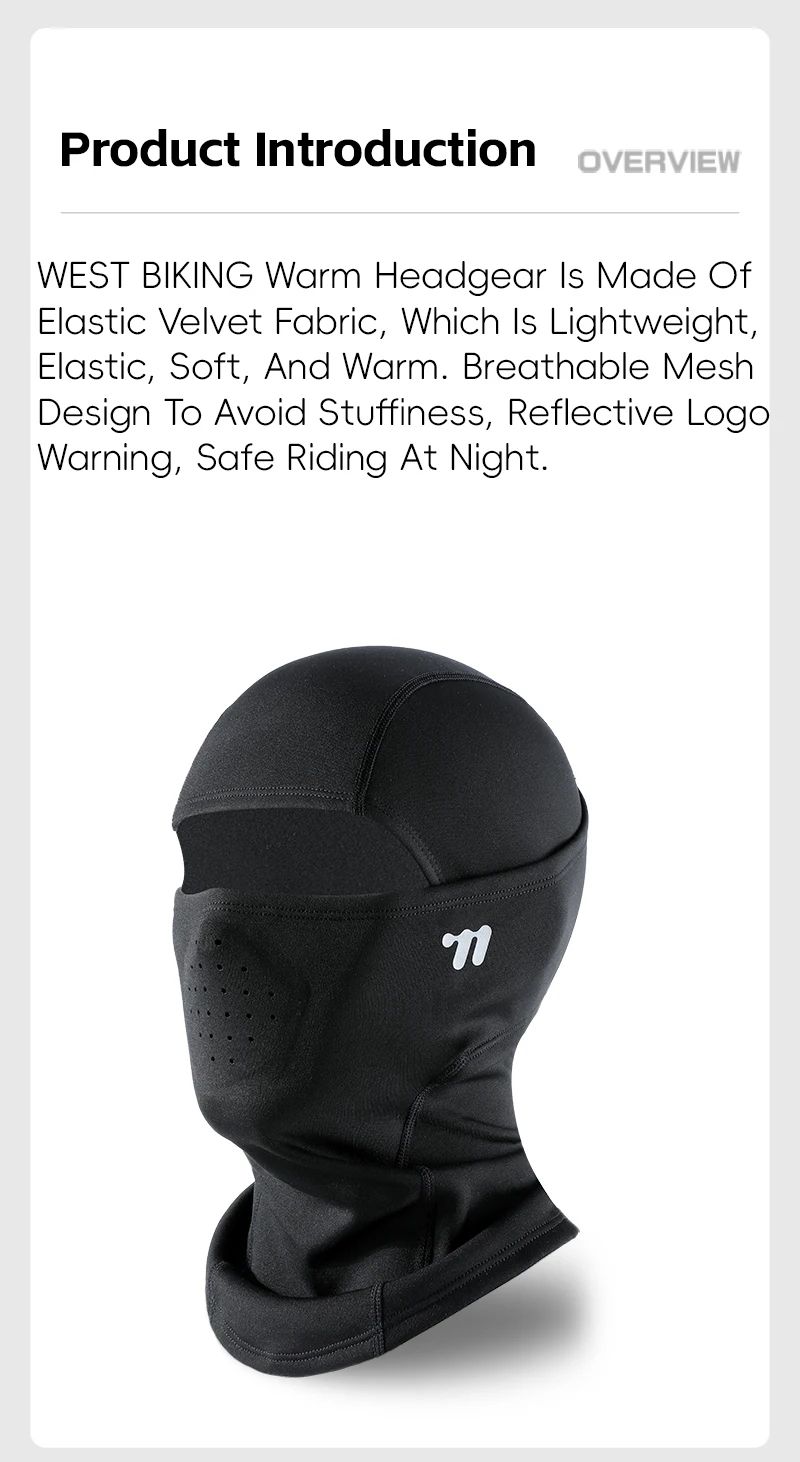 WEST BIKING Winter Fleece Balaclava Windproof Thermal Face Mask