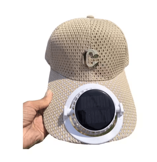 Solar Powered Fan Trucker Snapback Hat with Breathable Mesh for Outdoor Fishing and Summer Work