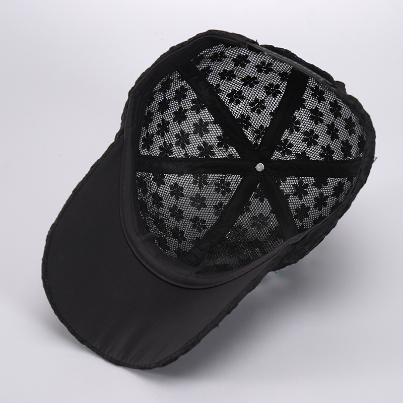 Versatile For Summer New Washed Hat, Women New Baseball Cap With Diamond Inlaid Denim Duckbill Hat, Sunshade Hat