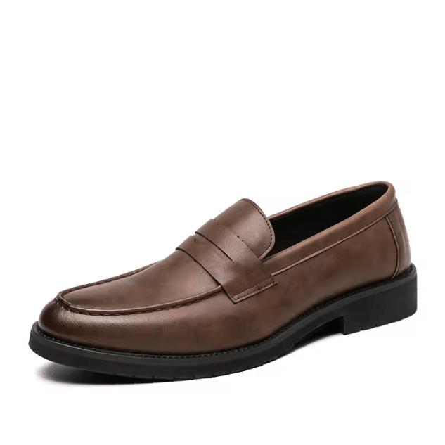 Mens Soft Breathable Leather Casual Slip On Loafers Lightweight British Style Business Shoes