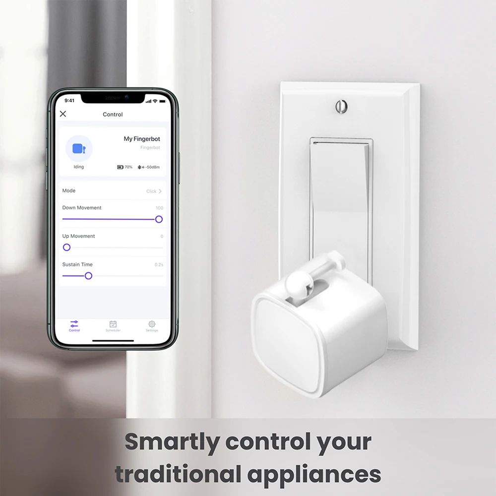 Tuya Bluetooth Finger Robot Switch Button Pusher with Gateway for Smart App Control