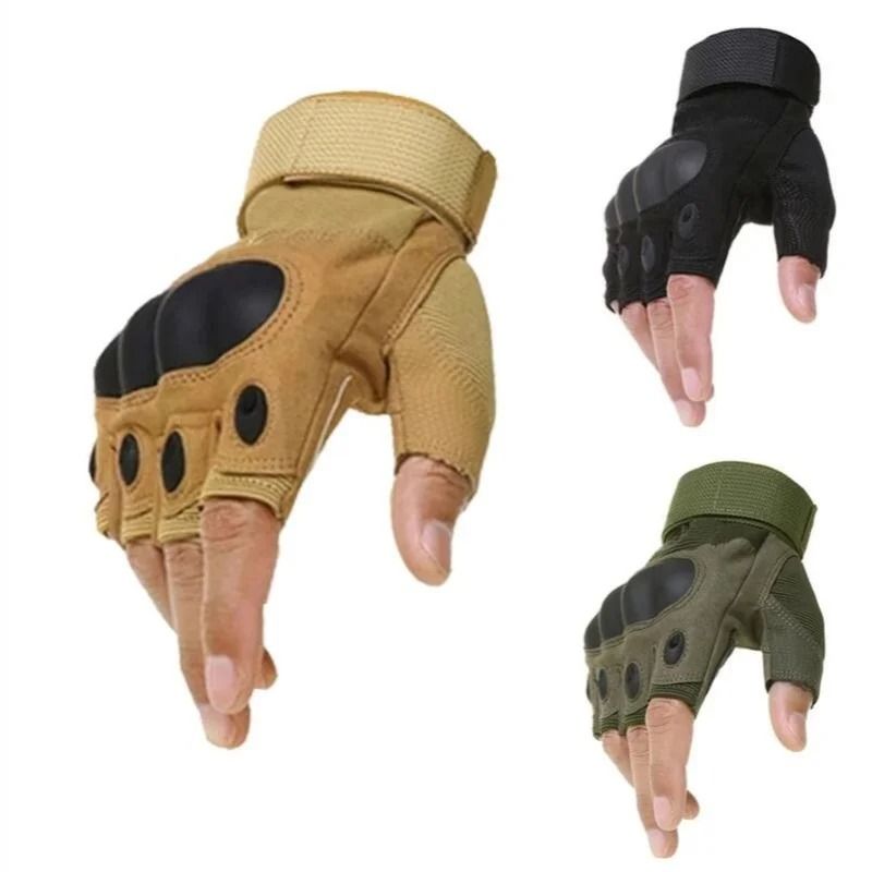 Mens Half Finger Tactical Gloves for Outdoor Sports and Riding