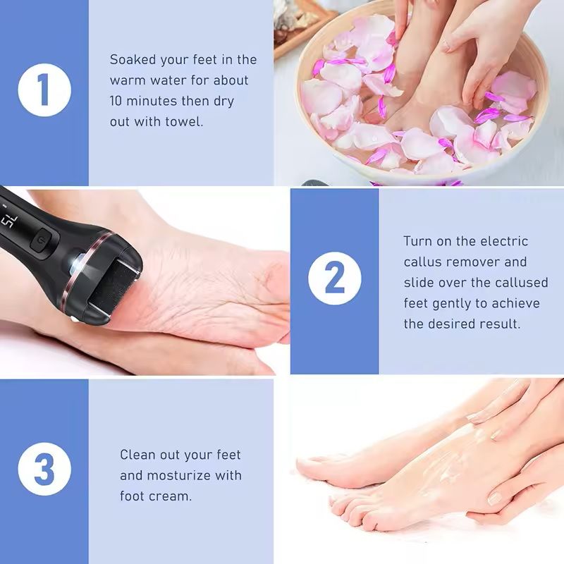 Electric Foot File Callus Remover Rechargeable Pedicure Tool