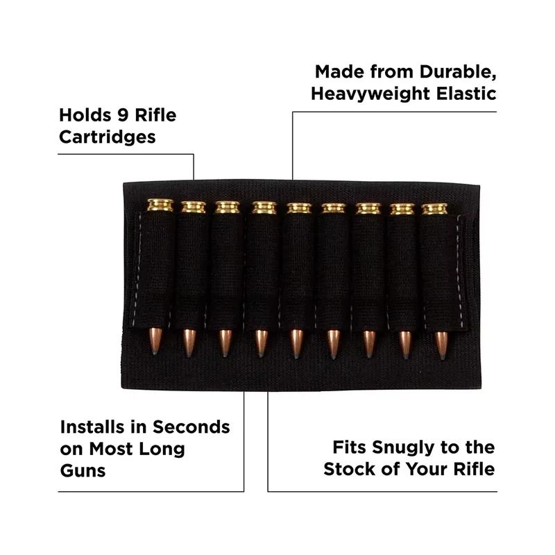 9 Hole Elastic Rifle Ammo Holder Buttstock Cartridge Sleeve