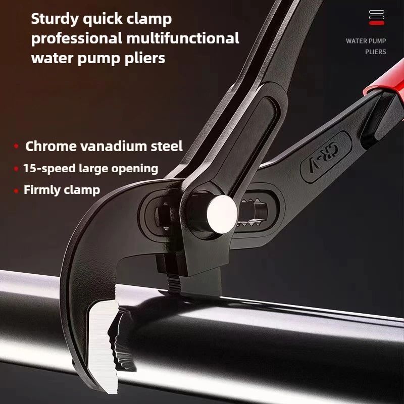 High Quality Quick Adjustable Water Pipe Pliers Household Use 12 Inch Multifunctional Soft Grip Water Pump Pliers