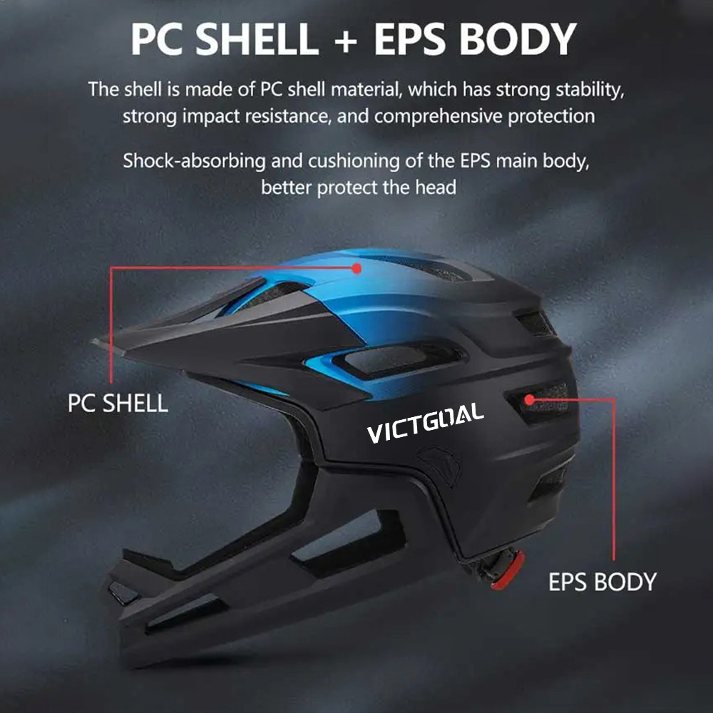 Full Face MTB Bicycle Helmet for Men Motorcycle, Adult Detachable Mountain Bike Off-road MBX BMX Head Protection
