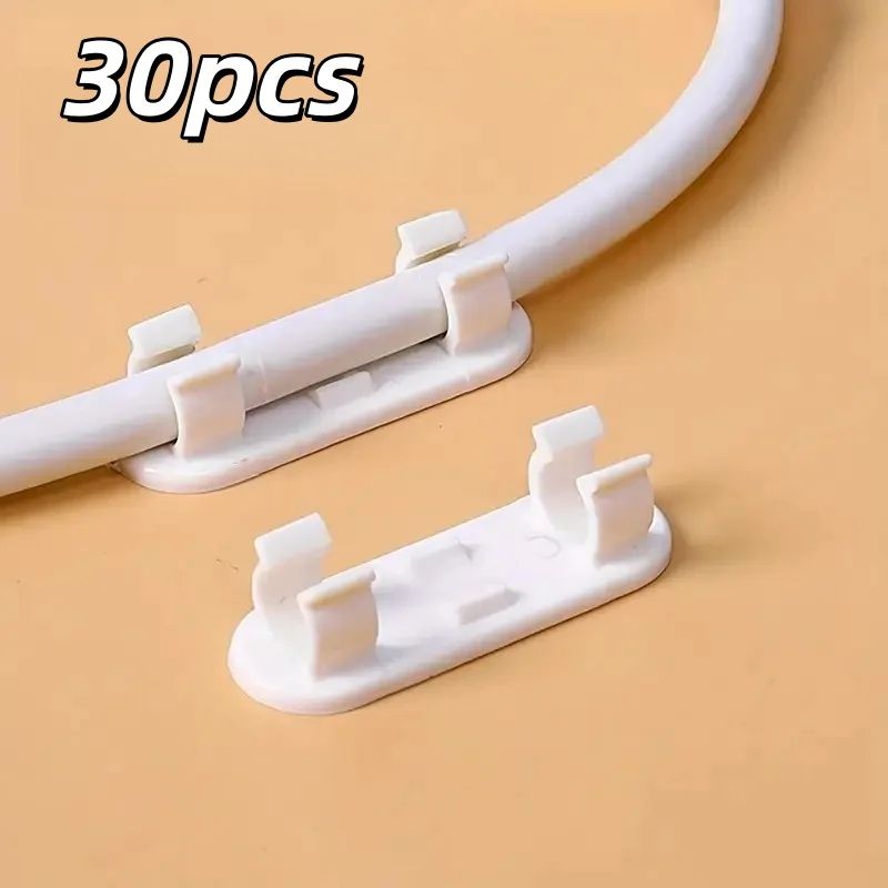 50 Pack Adhesive Cable Clips Adjustable No-Drill Wire Organizers for Home & Office