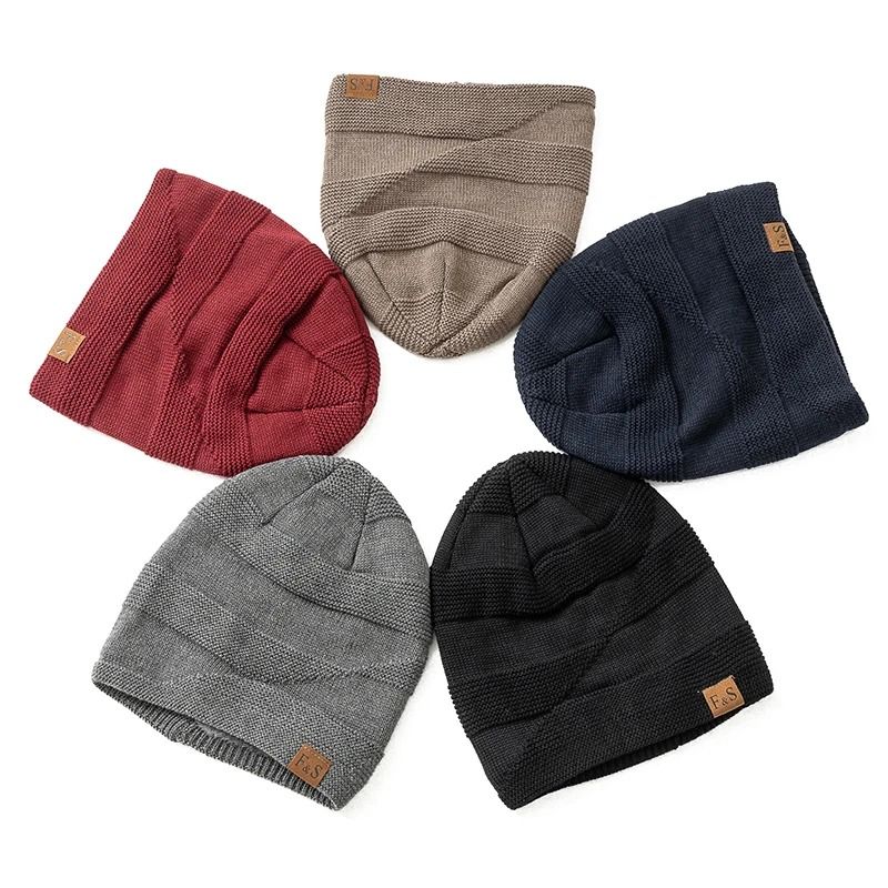 Unisex Slouchy Fur Lined Winter Beanie Hat