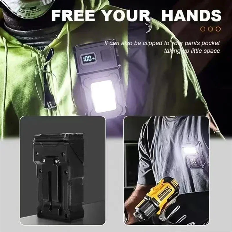 USB Rechargeable Mini LED Flashlight with Magnetic Tail & COB Emergency Light