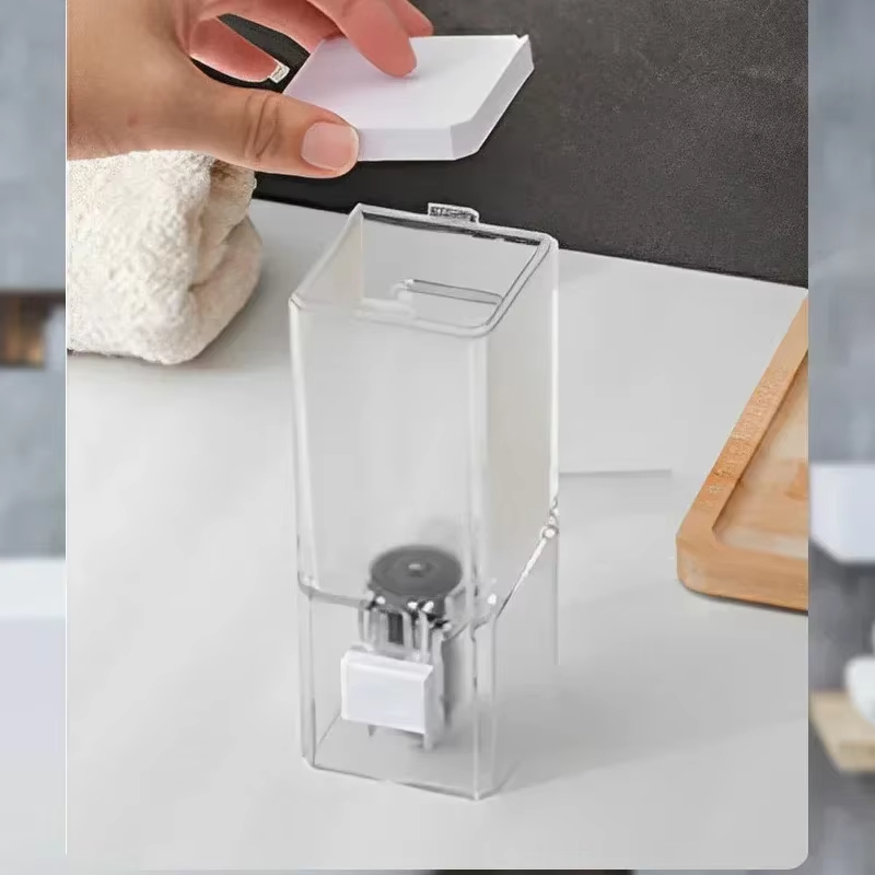 Wall Mounted Soap Dispenser Manual Press Drill Free Bathroom Dispenser