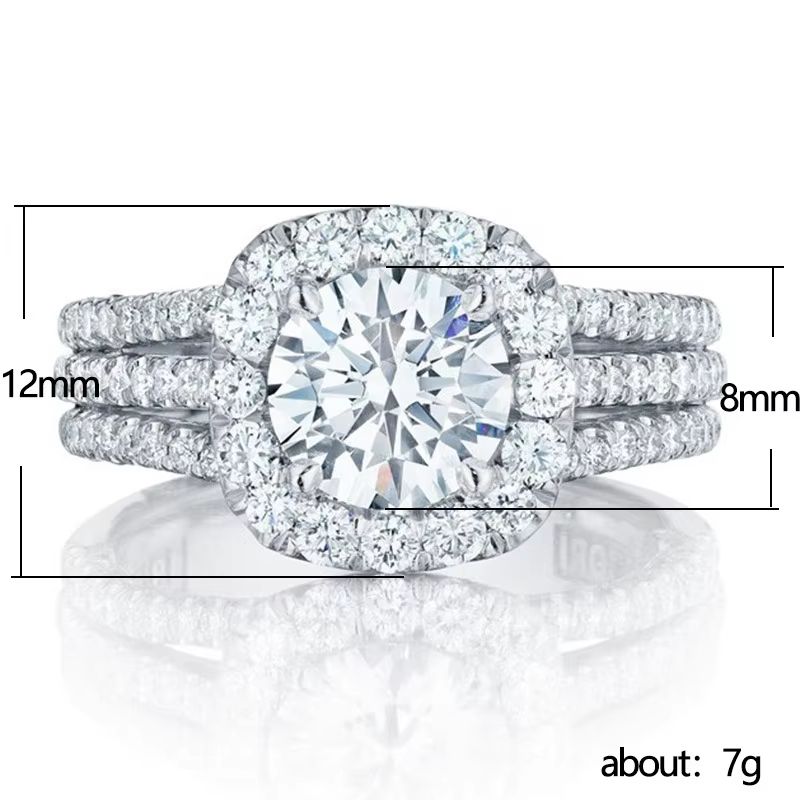 Elegant 925 Sterling Silver Moissanite Ring – Square Cut Luxury Engagement & Party Jewelry for Women