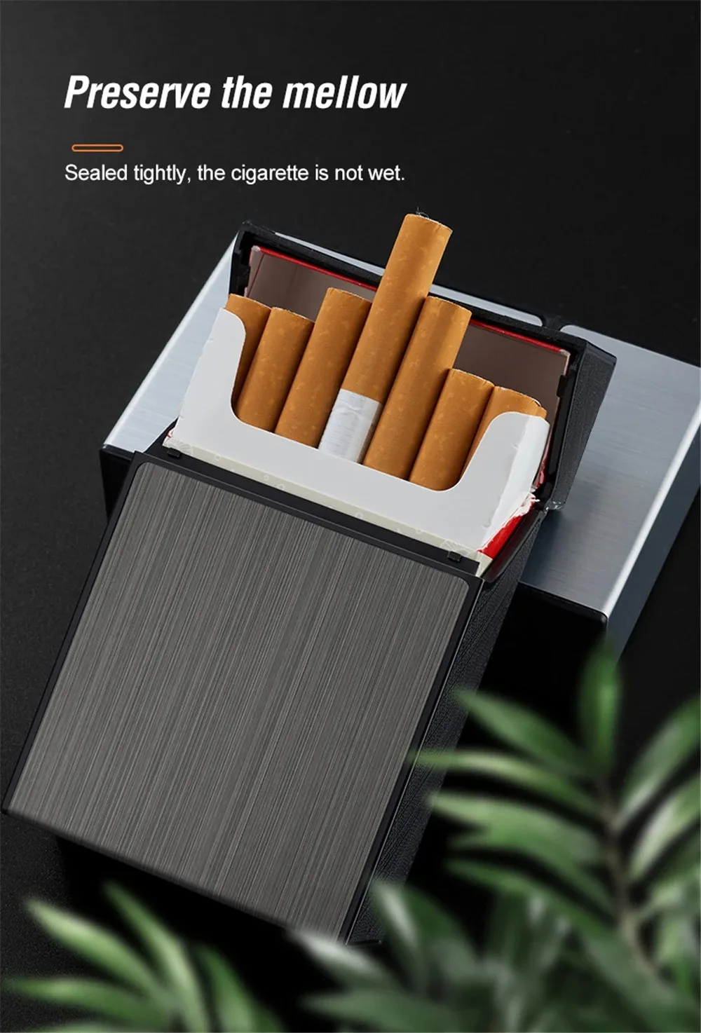 Slim Metal Cigarette Case Capacity Durable Pocket Tobacco Holder