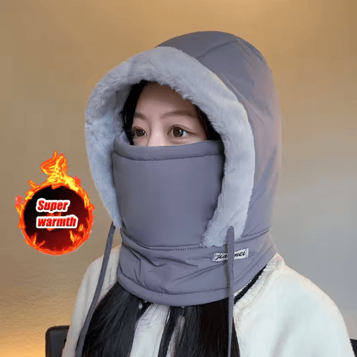 Cold Weather Thermal Balaclava Scarf Windproof Plush Hood Ski Face Mask
