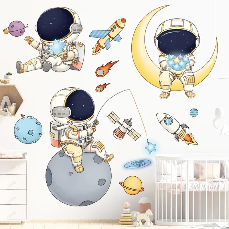 Astronaut Space Wall Stickers for Kids