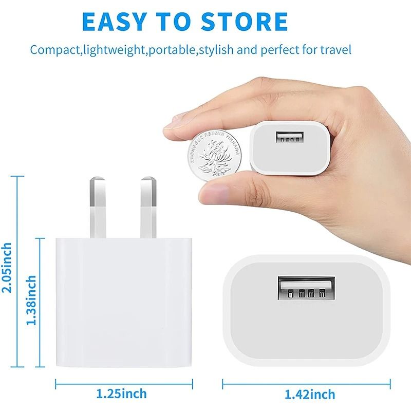 Universal Australian Standard USB Wall Charger – 5V 2A Fast Home Power Adapter AU Plug