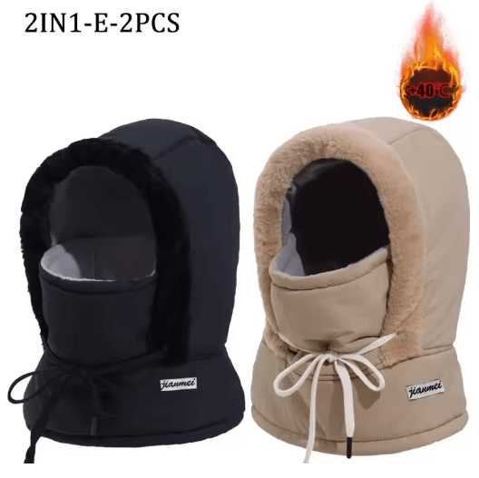Cold Weather Thermal Balaclava Scarf Windproof Plush Hood Ski Face Mask