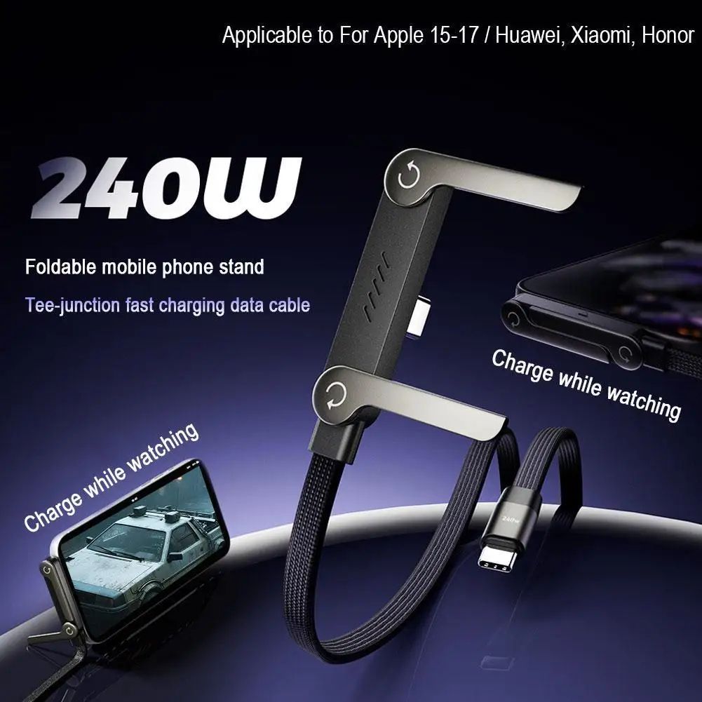 2 in 1 Fast Charging Cable with Phone Stand