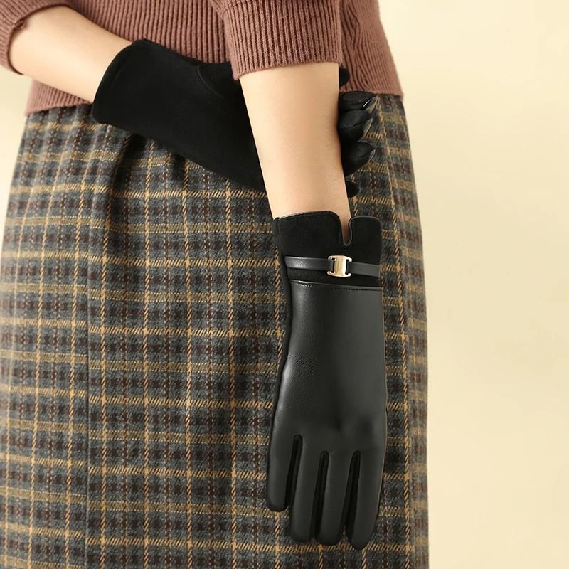Women Winter Fleece Lined Touch Screen Cycling and Driving Gloves