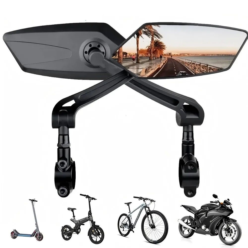 360 Degree Adjustable Bicycle Rear View Mirror with Handlebar Reflector