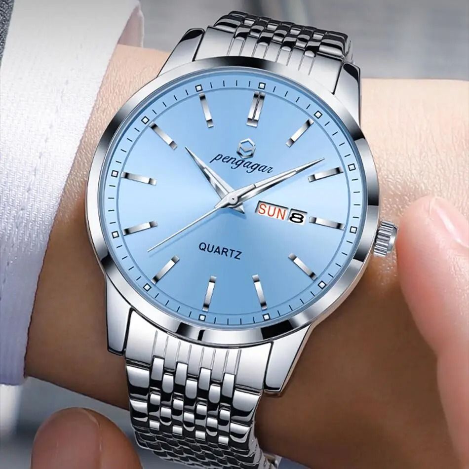 Luxury Stainless Steel Watch – Waterproof Luminous Business Quartz Timepiece