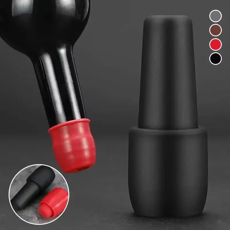 Universal Silicone Wine Bottle Stopper with Double Seal Leakproof Cap