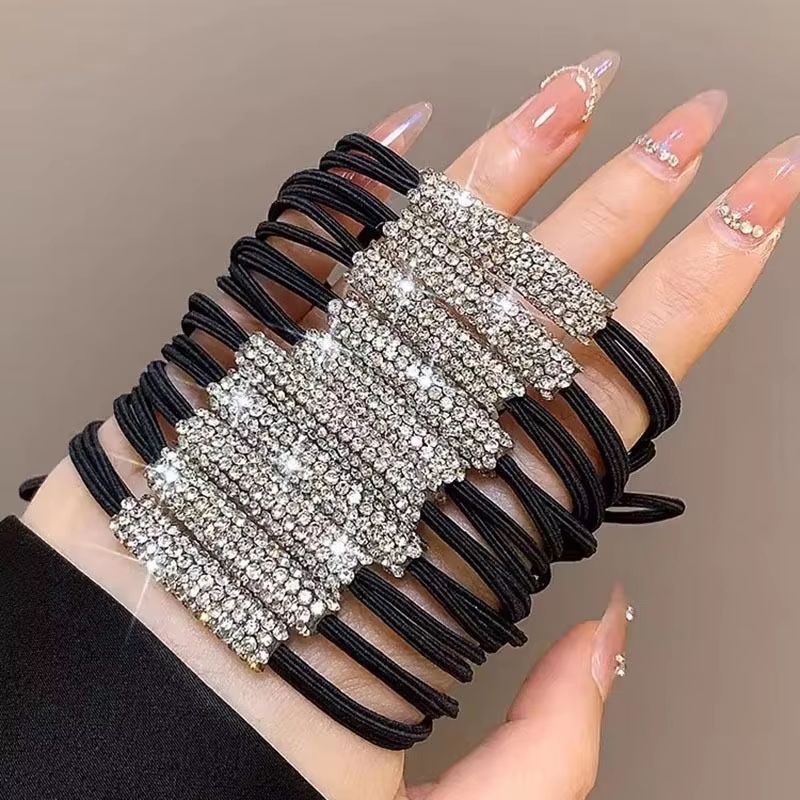 SparkleHold Rhinestone Stretch Hair Rope – High Elasticity Bling Hair Tie (Women & Girls)